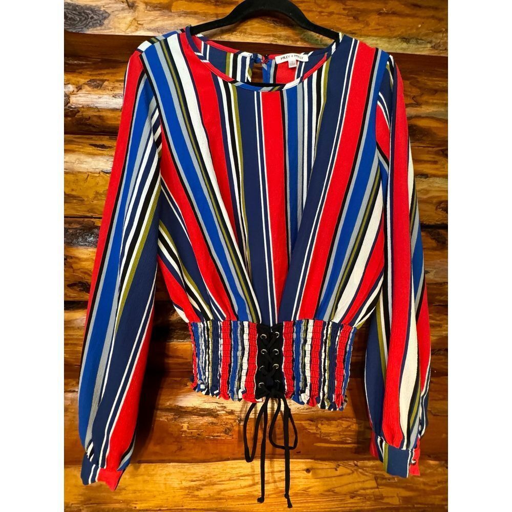 Miley +‎ Molly Striped Crop Top Size Large